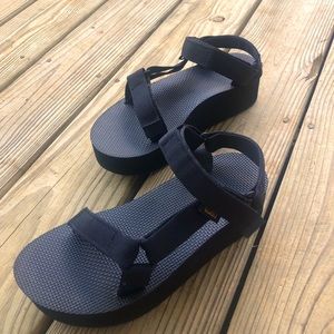 Brand New black platform tevas